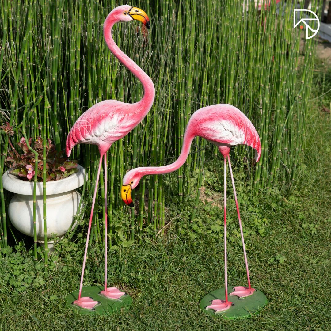 Flamingo Couple Decorative Statues for Home & Garden