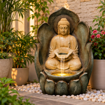 Buddha Water Fountain Statue — Meditating Buddha in Lotus Hand for Home & Garden