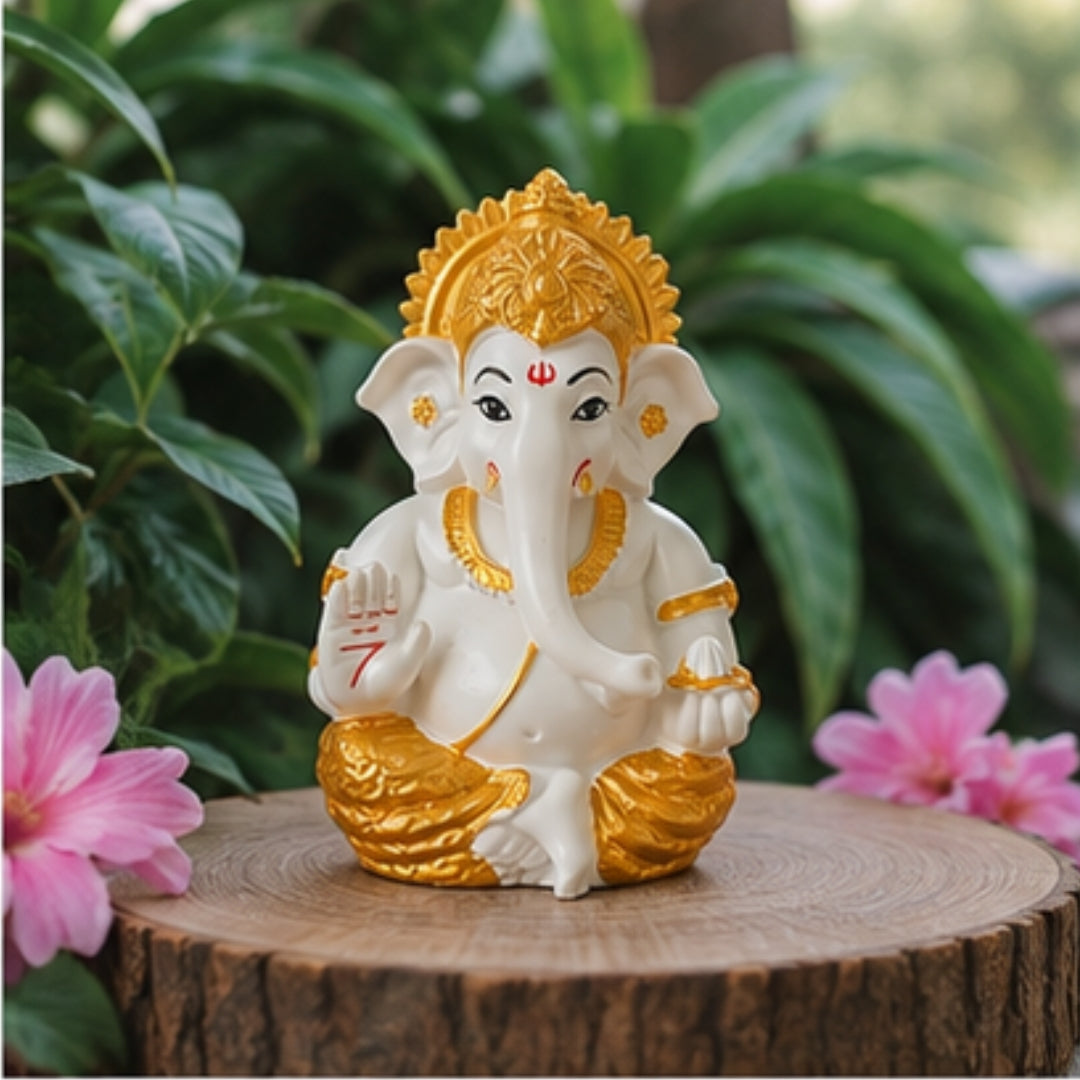 Gold Plated Ganesha Idol for Home & Office Decor