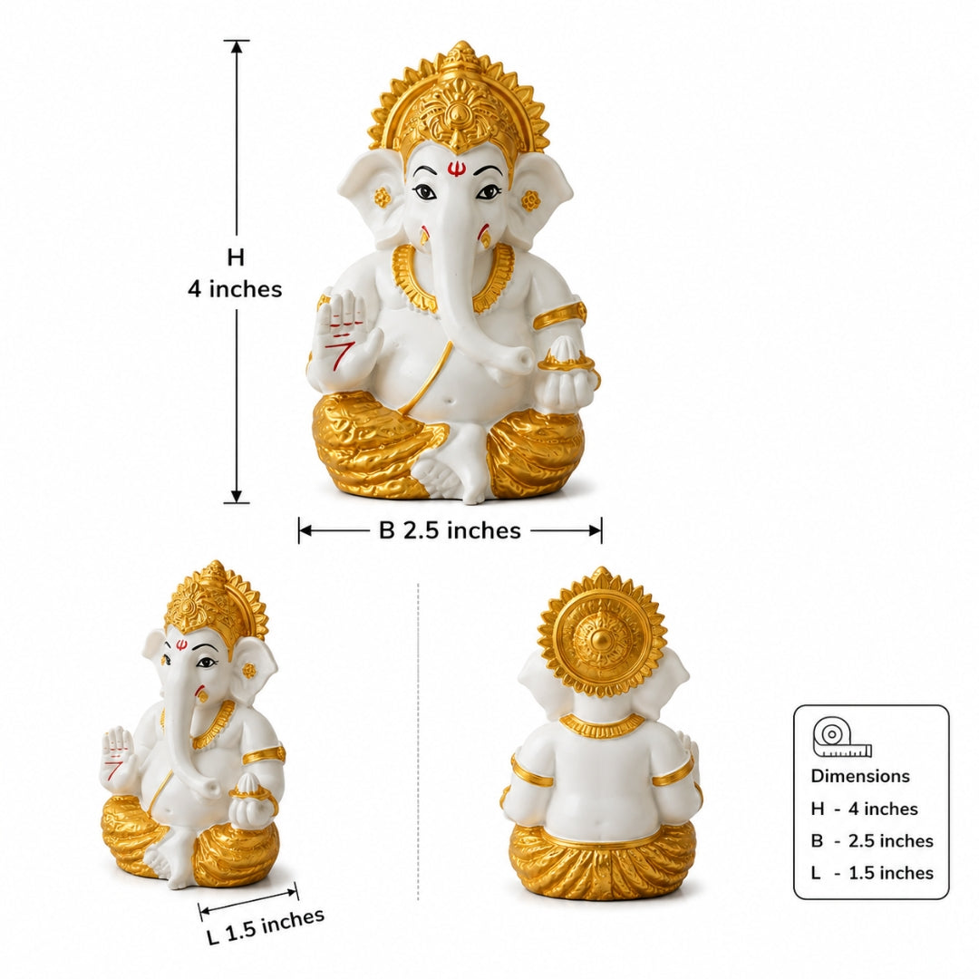 Gold Plated Ganesha Idol for Home & Office Decor