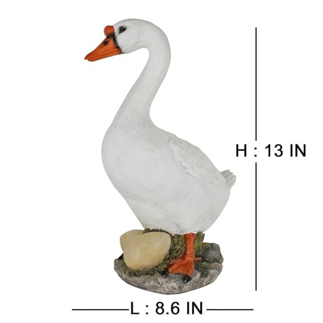 Small Duck with Egg - Cute Resin Duck Statue -    The Decorshed