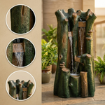 Bamboo Water Fountain with LED - Cascading Outdoor Bamboo Fountain