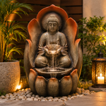 Buddha Water Fountain Statue — Meditating Buddha in Lotus Hand for Home & Garden