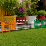Tricolour Garden Fence Set of 6 — Decorative Plastic Lawn Edging
