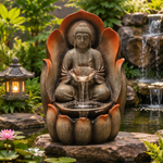 Buddha Water Fountain Statue — Meditating Buddha in Lotus Hand for Home & Garden