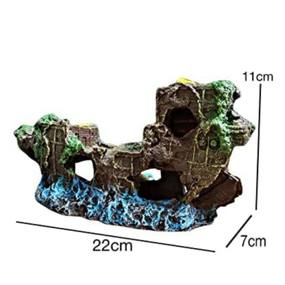 Broken Ship Aquarium Ornament -    The Decorshed