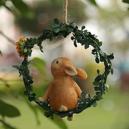 Bunny on Ring for Garden Decor