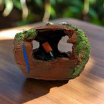 Rustic Log Fish Tank Hideout - The Decorshed