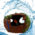 Rustic Log Fish Tank Hideout - The Decorshed