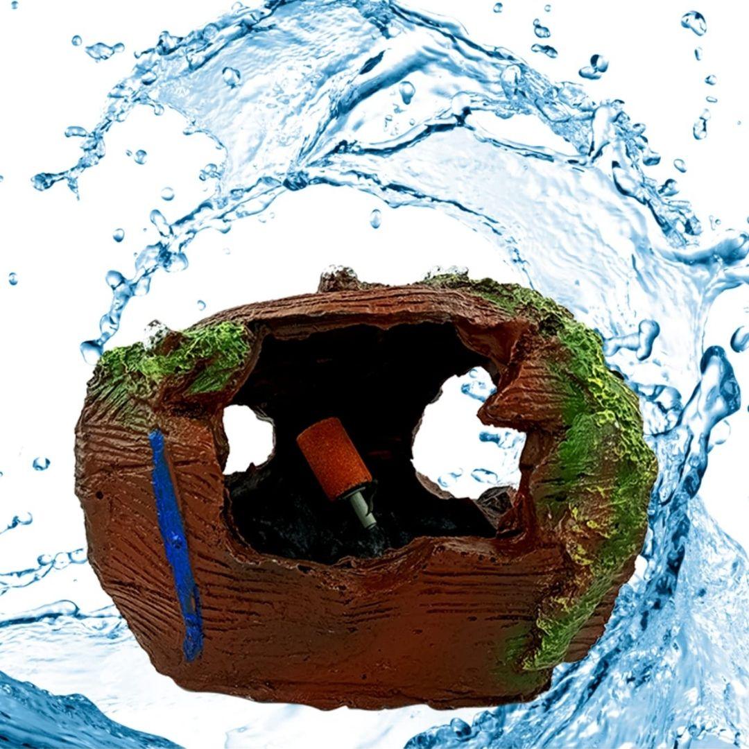 Rustic Log Fish Tank Hideout - The Decorshed