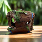 Rustic Log Fish Tank Hideout - The Decorshed