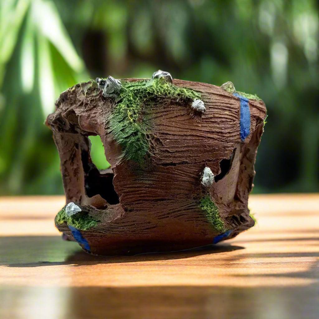 Rustic Log Fish Tank Hideout - The Decorshed