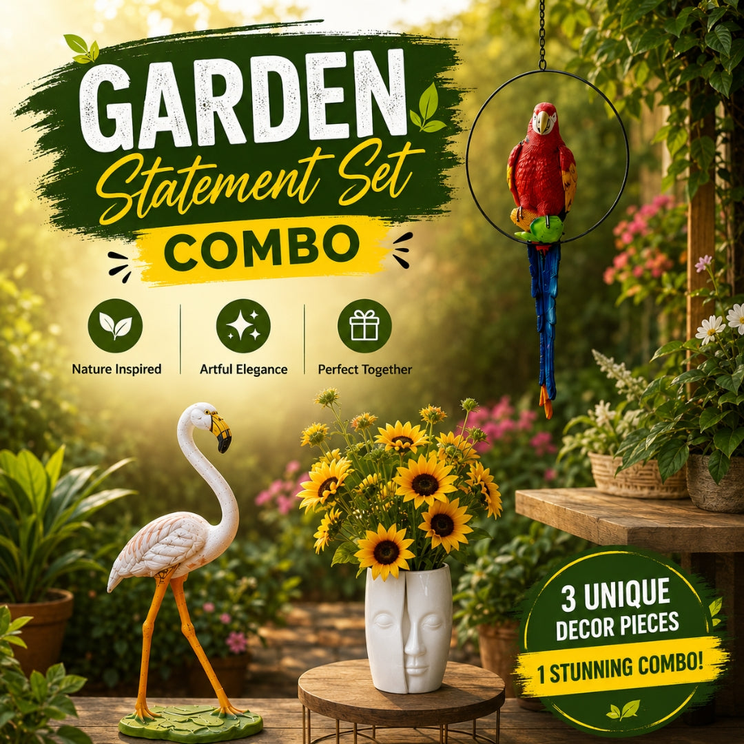 Garden Statement Set | Flamingo & Parrot Focal Point Combo