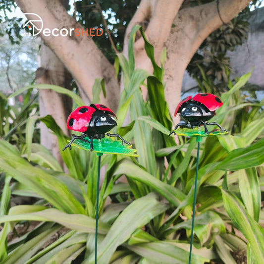 Ladybug Garden Stakes for Garden Decor