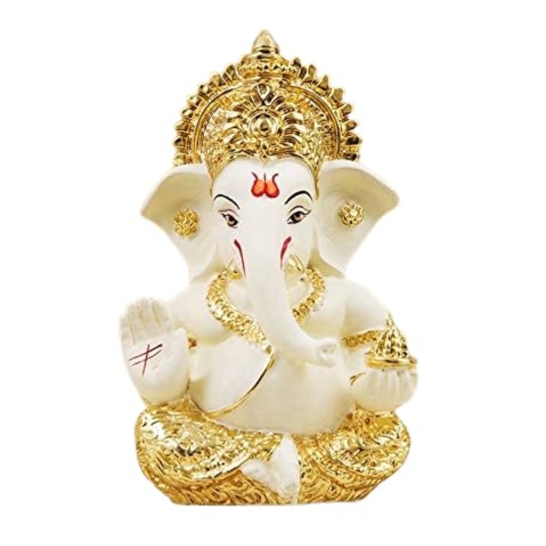Gold Plated Ganesha Idol for Home & Office Decor
