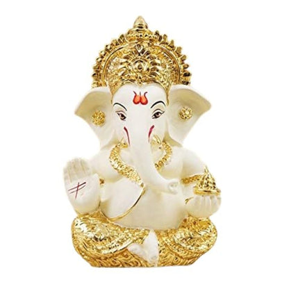Gold Plated Ganesha Idol for Home & Office Decor