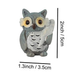 Mini Owl Figurines Set of 4 for Home, Fairy Garden & Indoor Decor