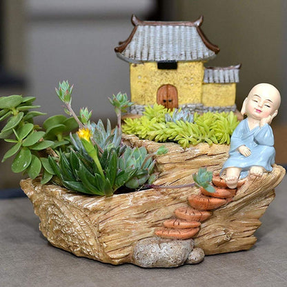 Monk Under Temple Planter
