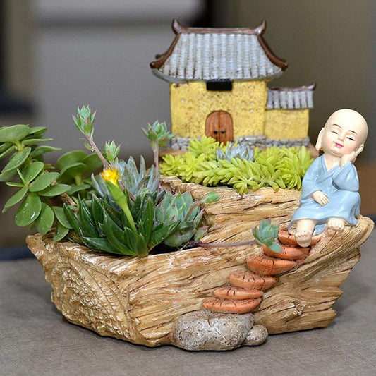 Monk Under Temple Planter