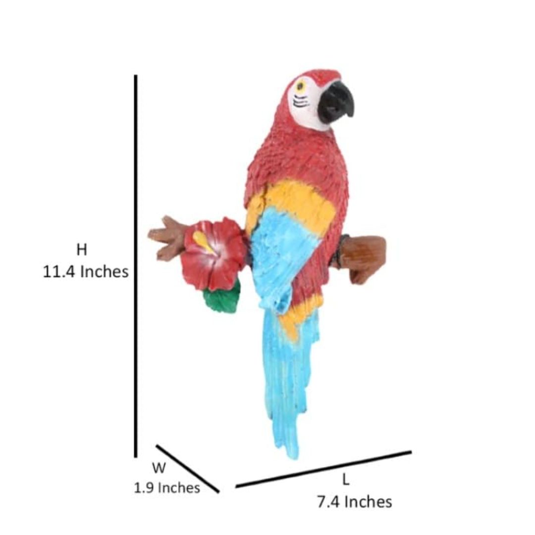 Red Wall Parrot Decor for Outdoor & Garden Spaces