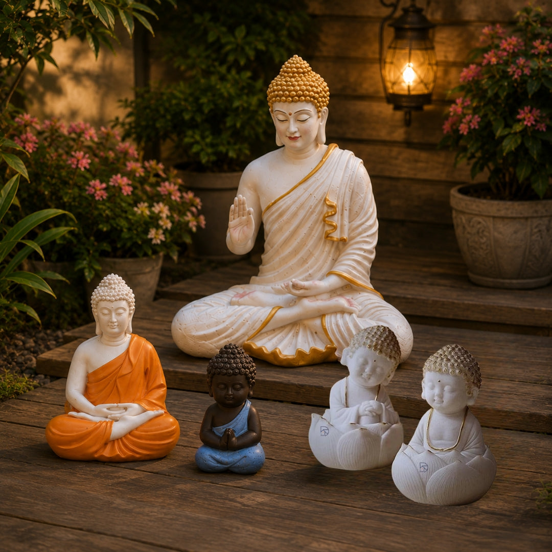 The Zen Sanctuary Set — Buddha Fountain & Meditation Corner Bundle