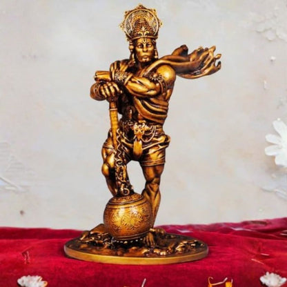 Gold Resin Hanuman Idol for Home, Car & Altar Decor