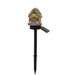 Fairy Mushroom & Flower House Solar Garden Lights for Outdoor Decor (Pack of 2)
