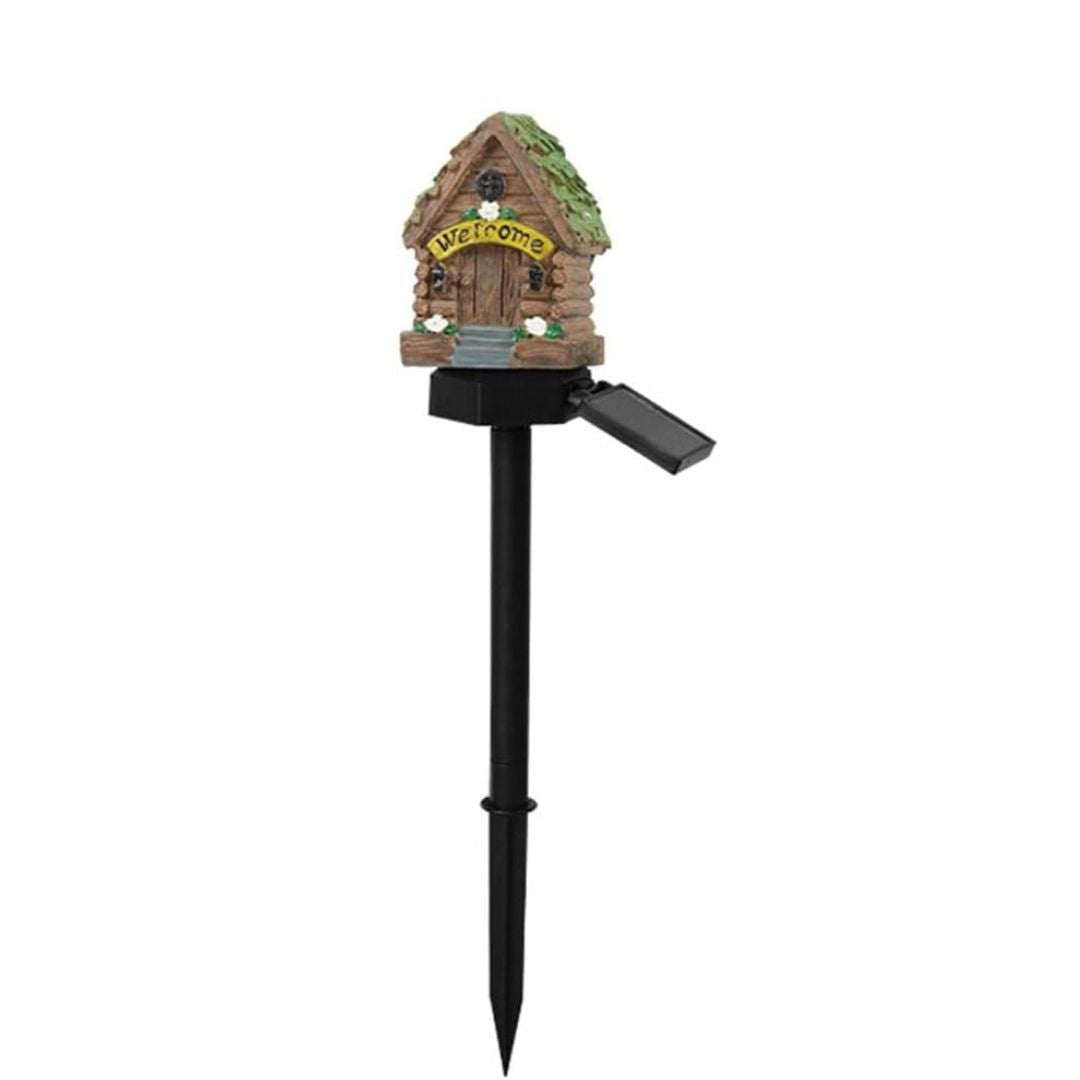 Fairy Mushroom & Flower House Solar Garden Lights for Outdoor Decor (Pack of 2)