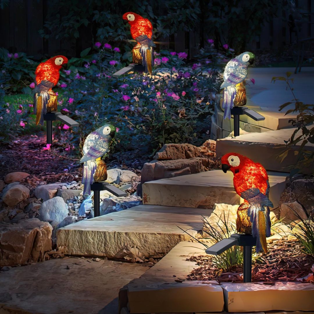 Solar Parrot Garden Light for Outdoor Decor & Pathway Lighting