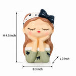 Cute Girl Face Planter Set - Resin Succulent Planters with Bow (Set of 5 Colors)