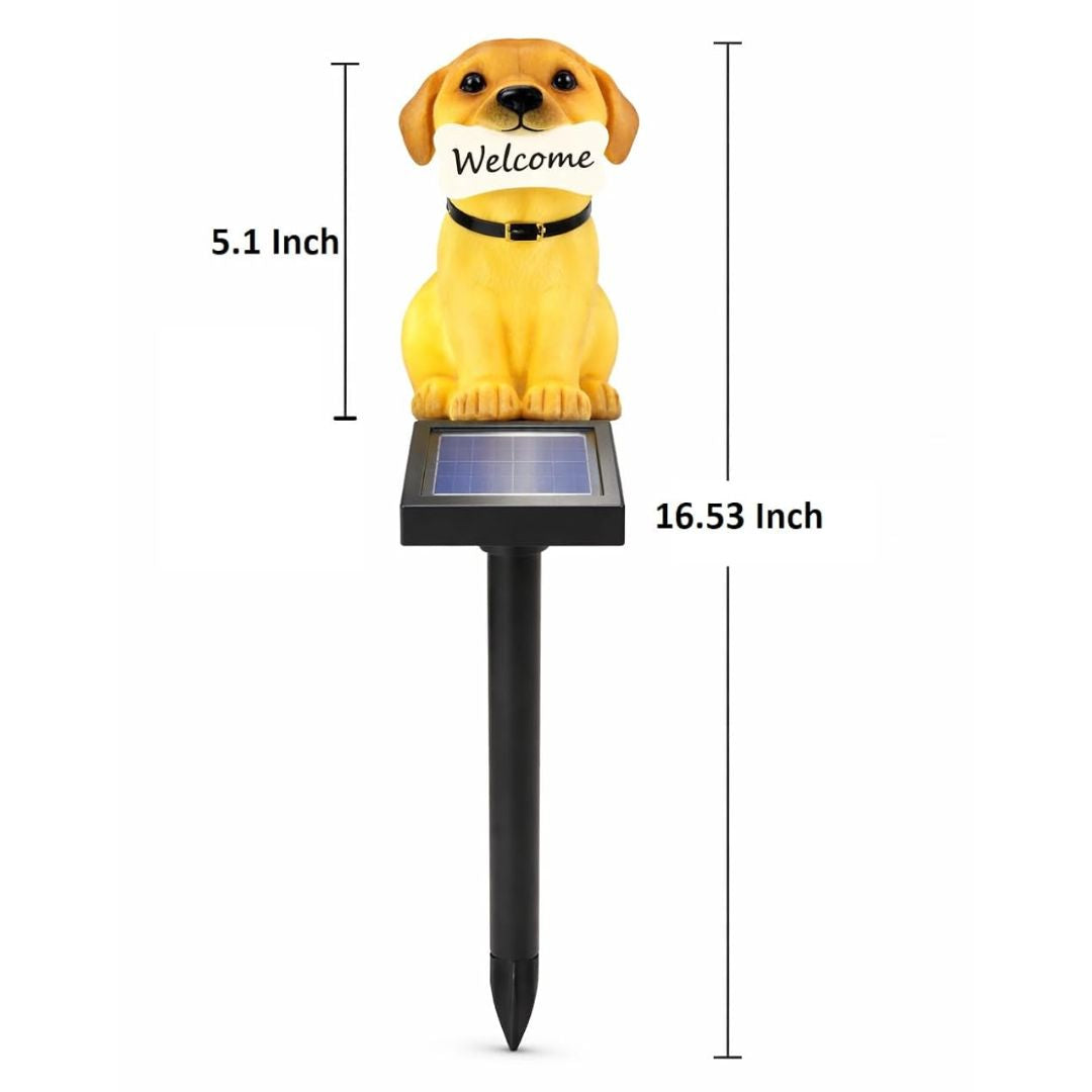 Solar Welcome Dog Garden Light for Outdoor Pathway, Lawn & Home Entrance Decor