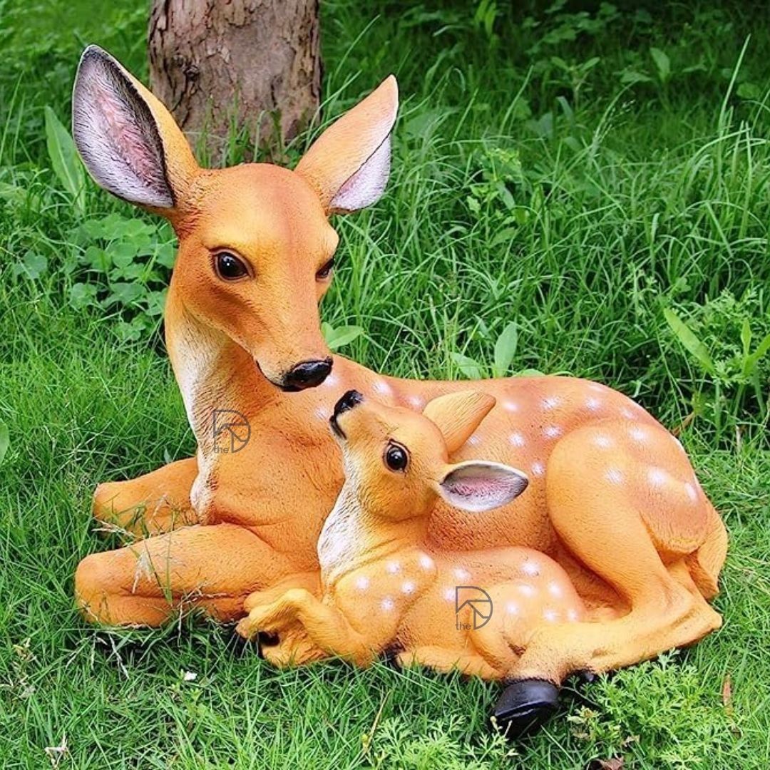 Realistic Deer and Baby Resin