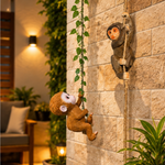 Monkey Climbing Wall & Door Combo - Resin Hanging Monkey Figurines (Set of 2)