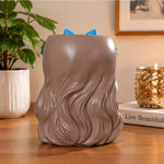 Cute Girl Face Planter with Flower Crown ( Big ) - Resin Succulent Planter (Multiple Colors)