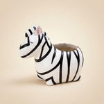 Cute Zebra Planter Pot - Black & White Resin Succulent Planter