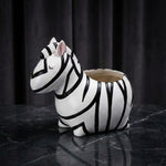 Cute Zebra Planter Pot - Black & White Resin Succulent Planter