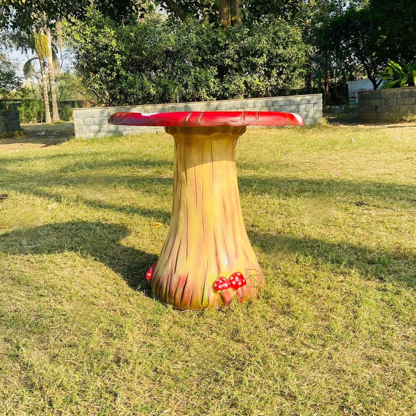 Mushroom Center Table with Three Sitting Stools - The Decorshed