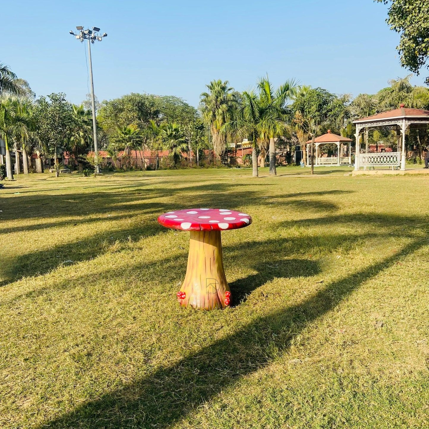 Mushroom Center Table with Three Sitting Stools - The Decorshed