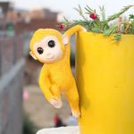 Cute Climbing Monkey Planter Decor - Yellow Resin Monkey Pot Hanger