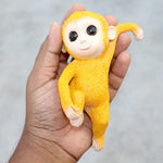 Cute Climbing Monkey Planter Decor - Yellow Resin Monkey Pot Hanger