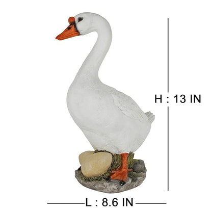 Small Duck with Egg - Cute Resin Duck Statue