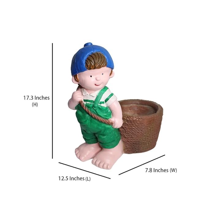 The Carrying Boy Planter Statue -    The Decorshed