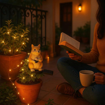 Solar Squirrel Garden Pathway Light | LED Outdoor Lawn & Walkway Decorative Stake Light