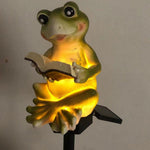 Solar Frog Reading Garden Stake Light – Cute Frog with Book Outdoor Decor