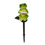 Solar Frog Reading Garden Stake Light – Cute Frog with Book Outdoor Decor