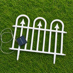Solar LED Garden Fence Lights - White Decorative Border Set of 5
