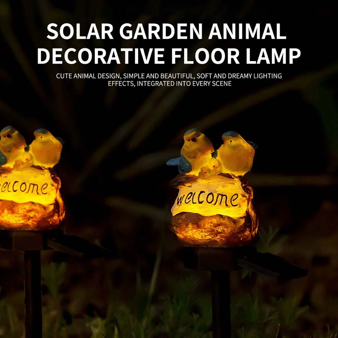 Solar Birds Welcome Garden Stake Light – Outdoor Decorative Pathway Light