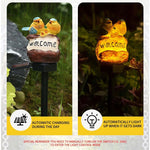 Solar Birds Welcome Garden Stake Light – Outdoor Decorative Pathway Light
