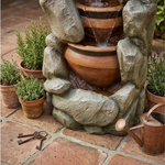 Rock Cascade Water Fountain with LED - Outdoor Stone Pot Fountain