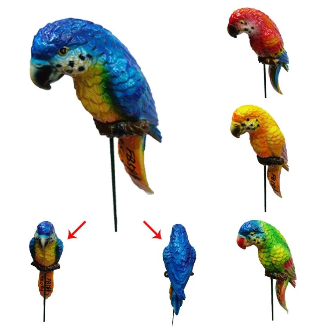 Decorative Parrot Garden Stake – Colorful Bird Plant & Garden Decor (Pack of 2)